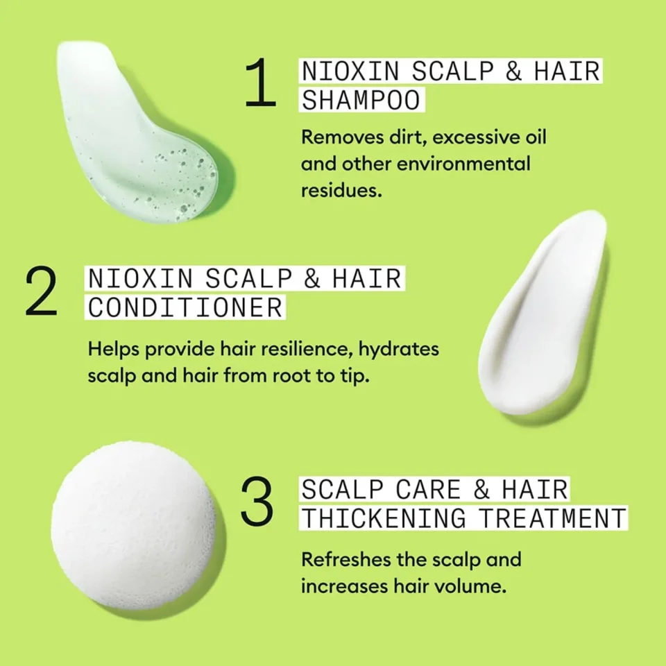 Set pentru păr natural cu subțiere avansată, Nioxin, System 2, Șampon 300 ml, Balsam 300 ml și Tratament 100 ml — imagine 5