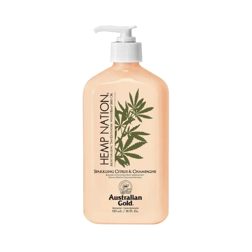 Crema hidratanta pentru prelungirea bronzului, Australian Gold, Hemp Nation, Sparkling Citrus&Champagne, 535ml