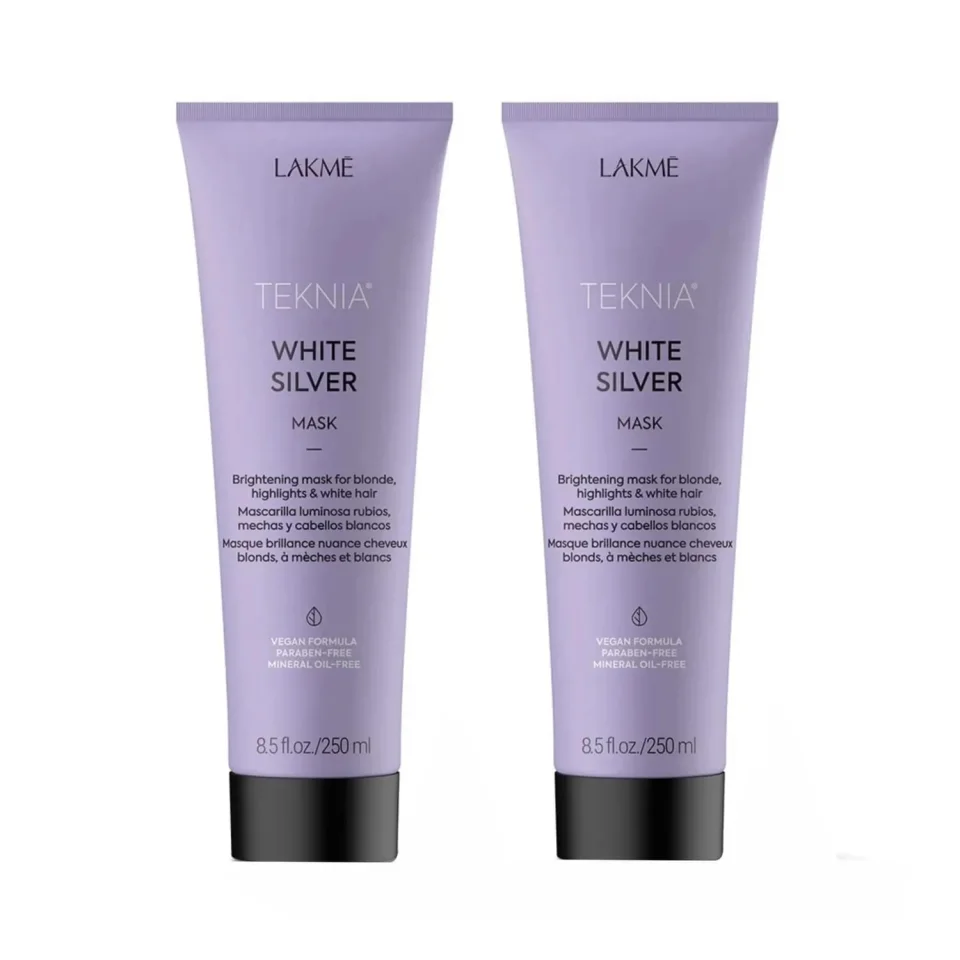 Set pentru par blond, Lakme, Refresh White Silver Mask 250ml x 2 buc.