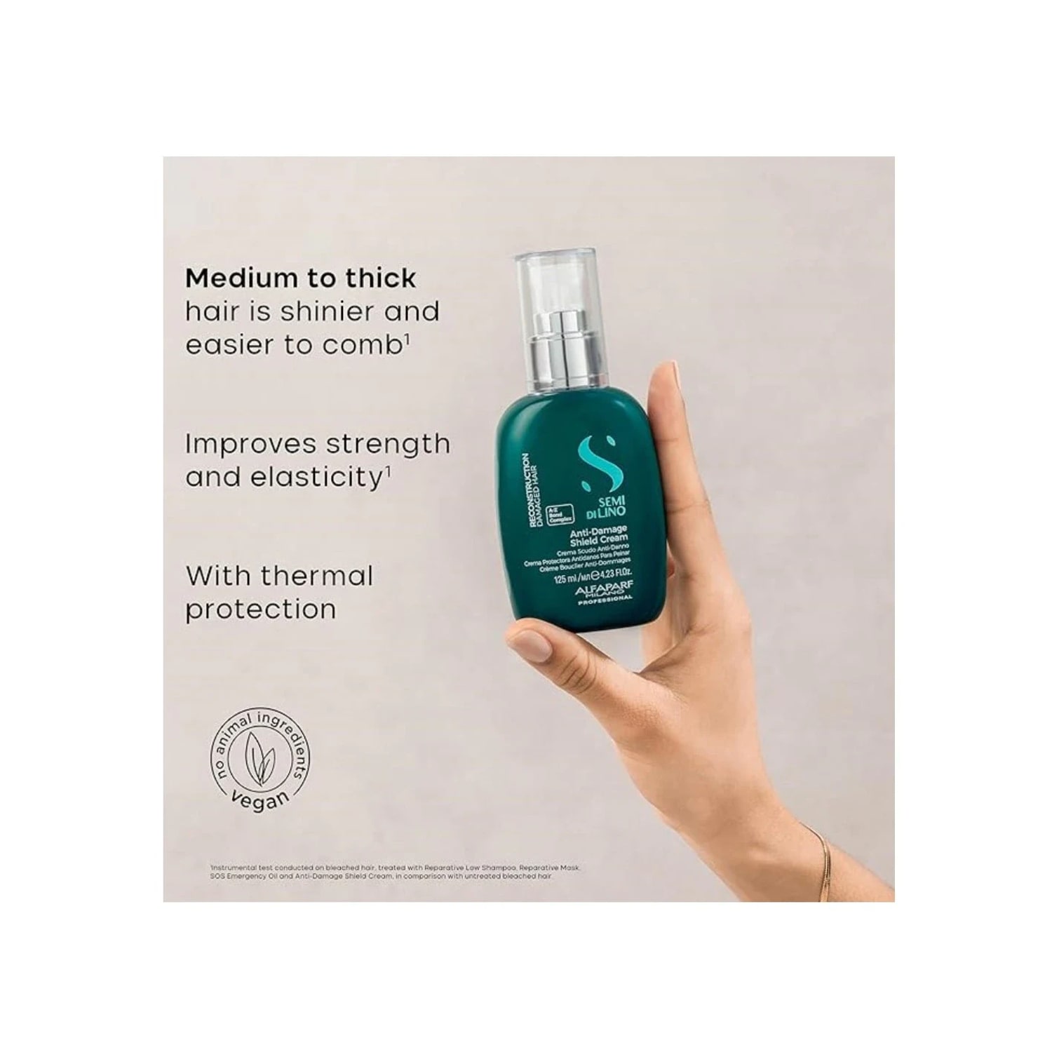 Cremă leave-in restructurantă pentru păr deteriorat mediu-gros, Alfaparf Milano, Anti-Damage Shield Cream, 125 ml — imagine 4