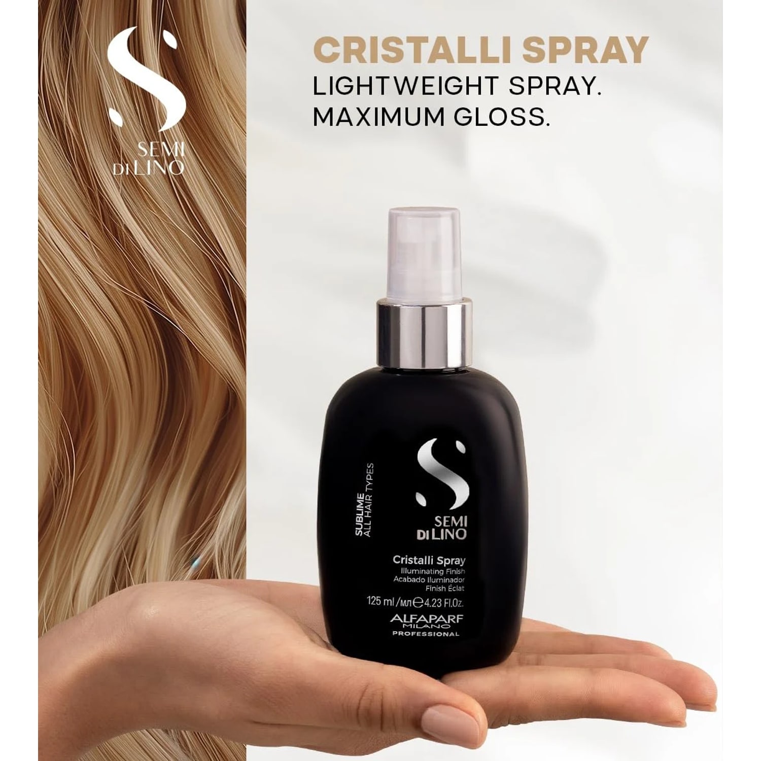 Spray iluminator pentru strălucirea părului, Alfaparf Milano, Cristalli Spray, 125 ml — imagine 4