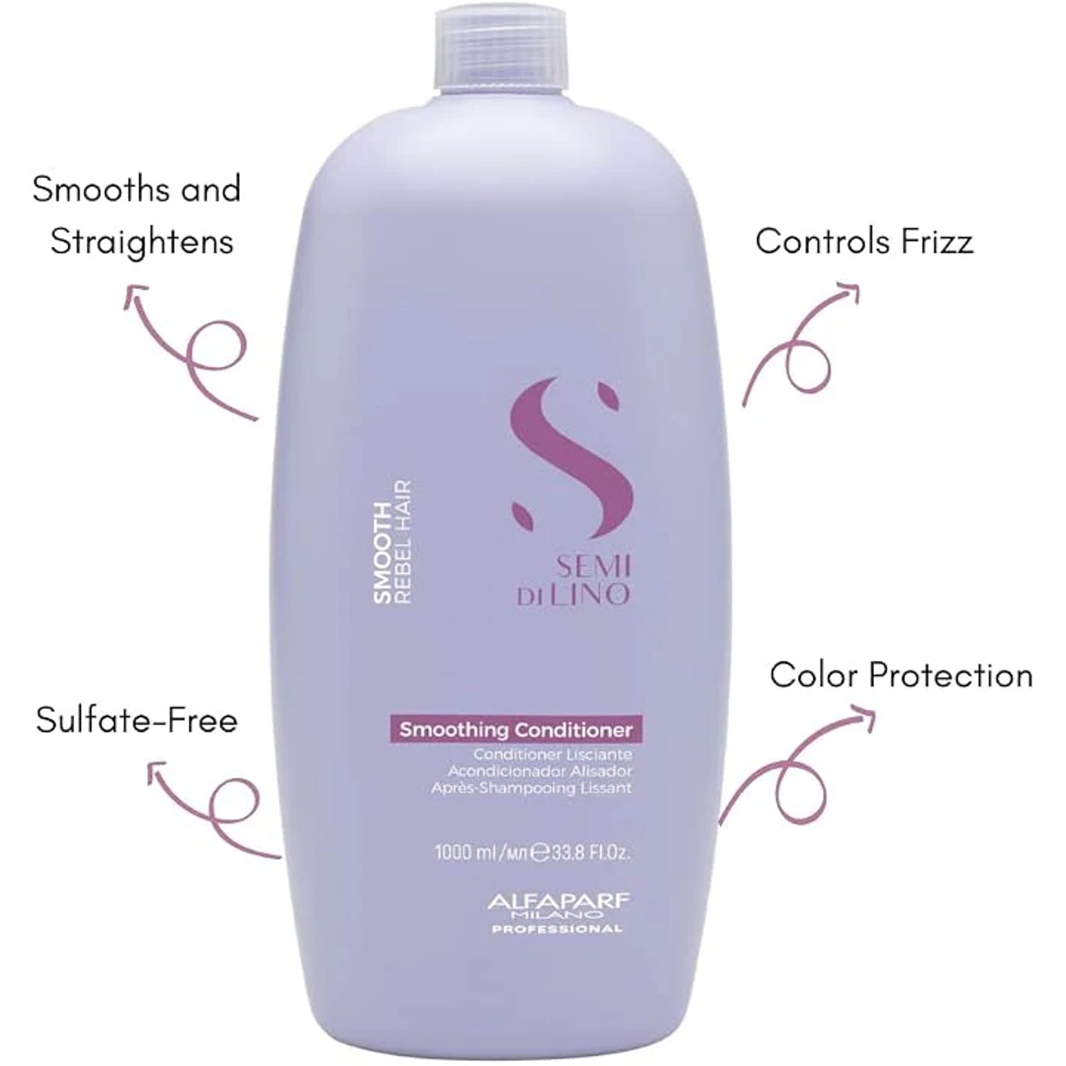 Balsam pentru netezirea părului rebel, Alfaparf Milano, Smoothing Conditioner, 1000 ml — imagine 5