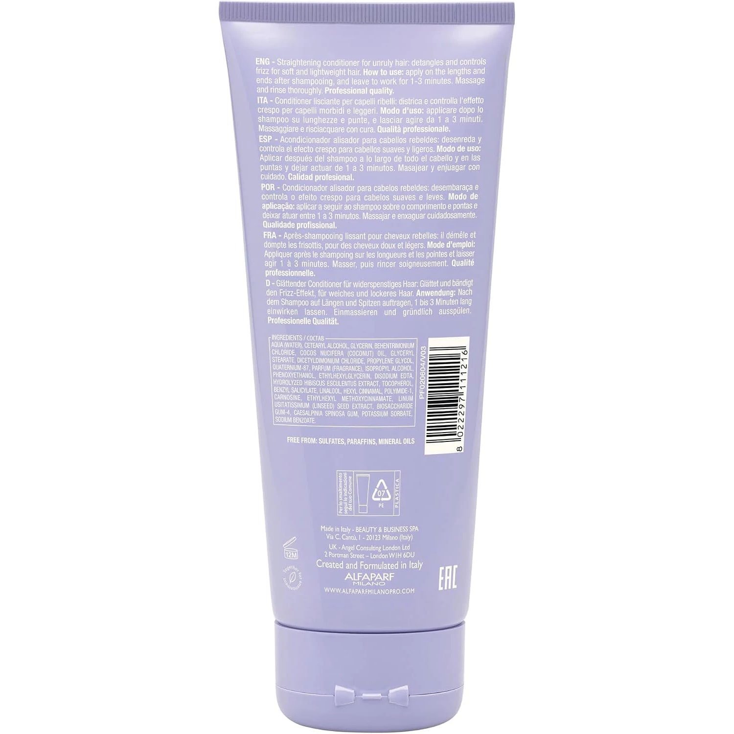 Balsam pentru netezirea părului rebel, Alfaparf Milano, Smoothing Conditioner, 200 ml — imagine 2