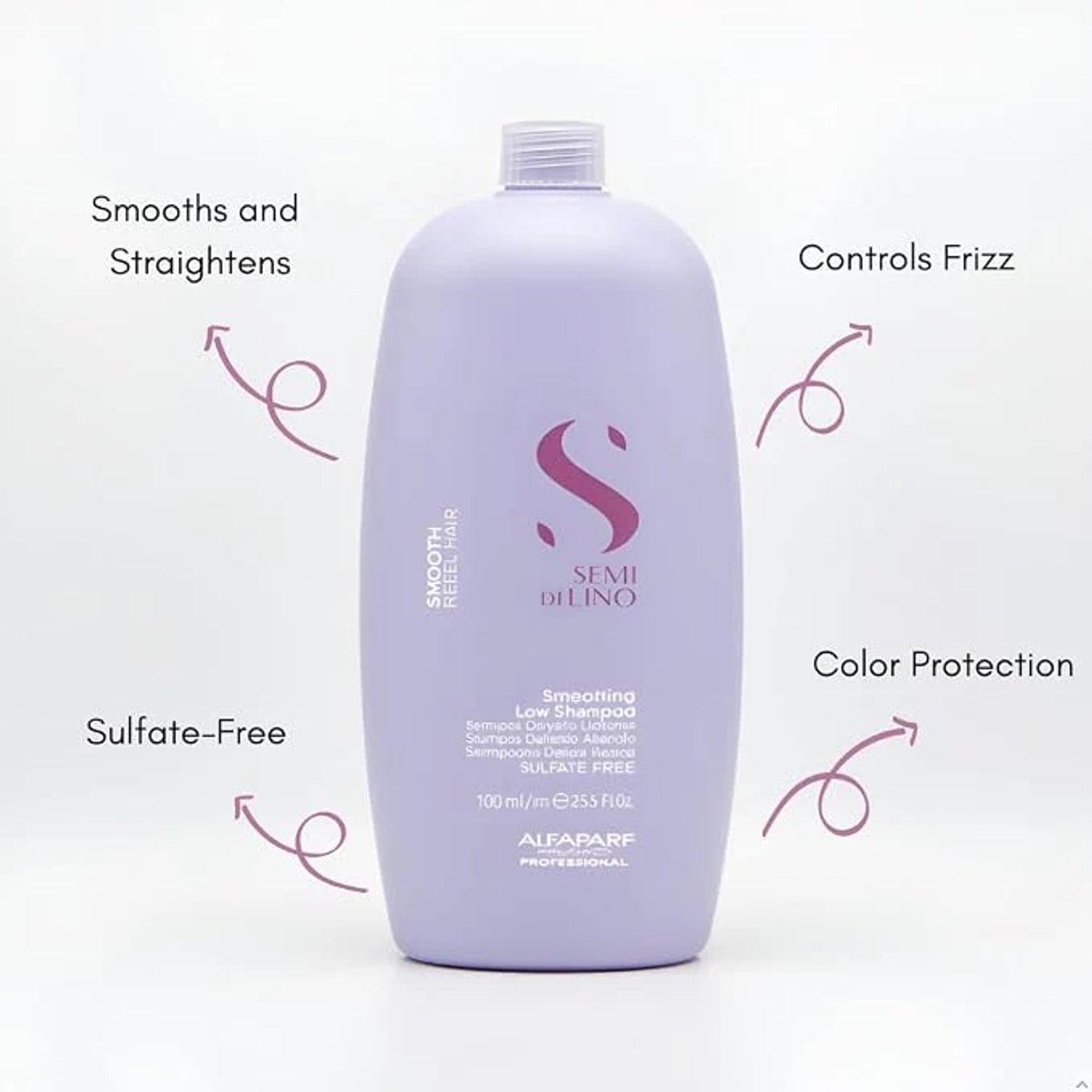 Șampon pentru netezirea părului rebel, Alfaparf Milano, Smoothing Low Shampoo, 1000 ml — imagine 3