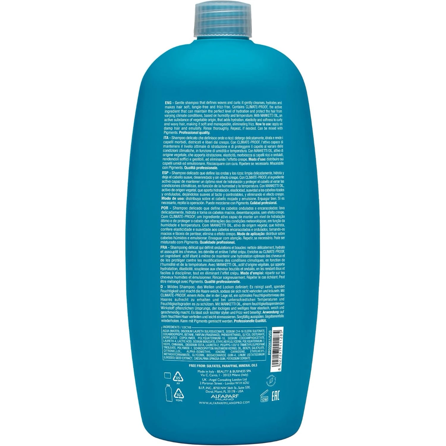 Șampon pentru păr ondulat, creț și foarte creț, Alfaparf Milano, Enhancing Low Shampoo, 1000 ml — imagine 2