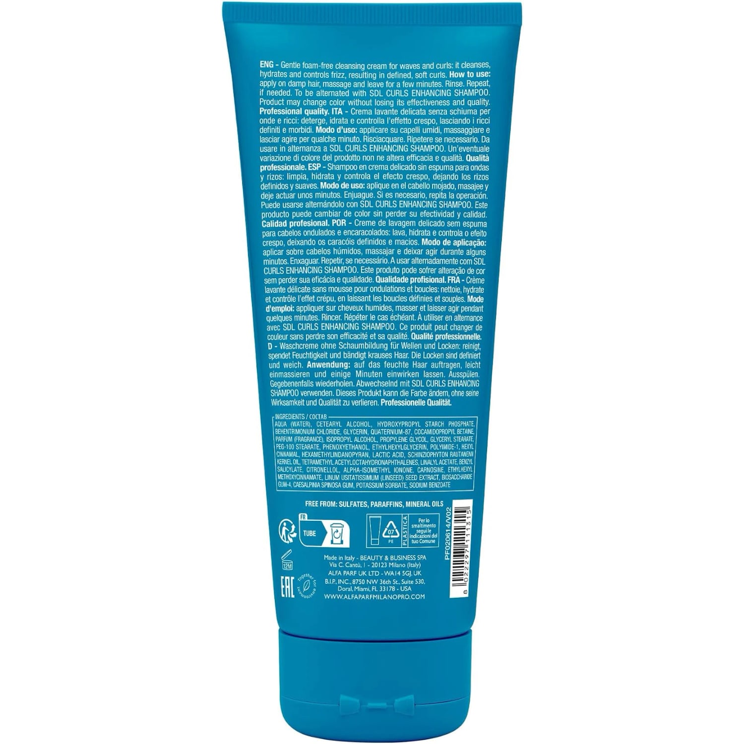 Balsam de curățare hidratant pentru păr ondulat, creț și foarte creț, Alfaparf Milano, Hydrating Co-Wash, 250 ml — imagine 2