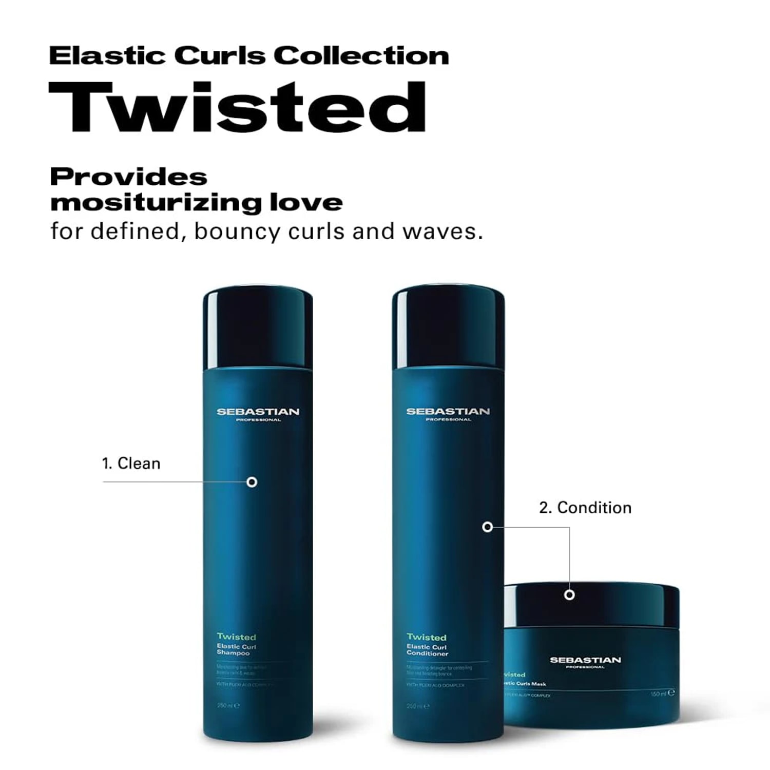 Balsam hidratant pentru păr ondulat și creț, Sebastian Professional, Twisted Elastic Curl Conditioner, 250 ml — imagine 2
