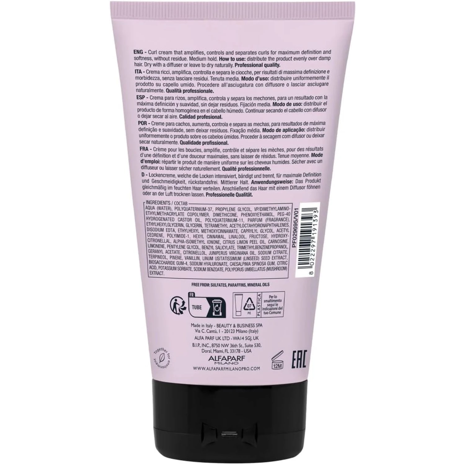 Cremă pentru definirea și controlul buclelor, Alfaparf Milano, Twisted Curls, 150 ml — imagine 2