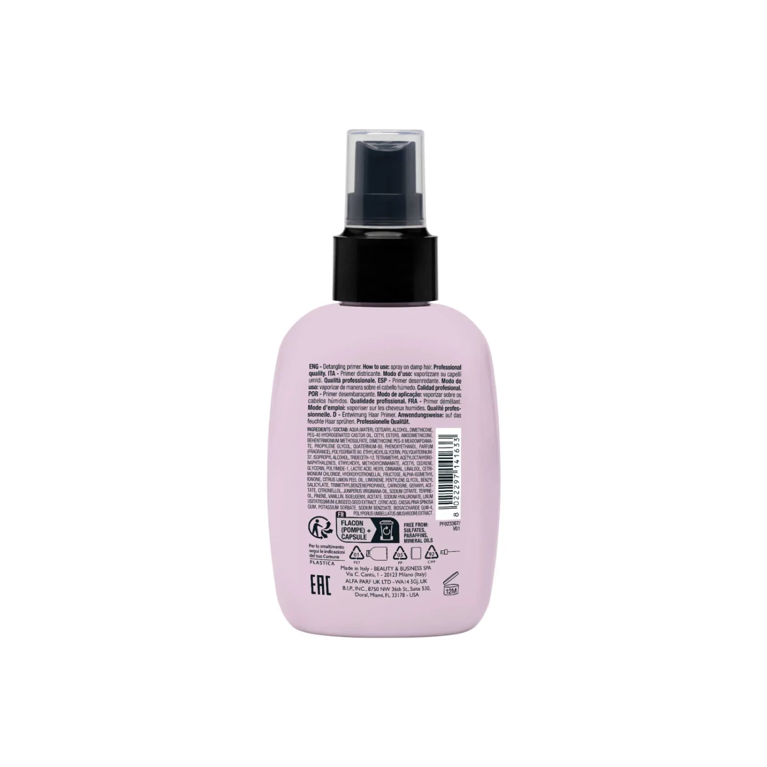 Spray primer pentru descurcare și protecție termică, Alfaparf Milano, Detangling Primer, 125 ml — imagine 2