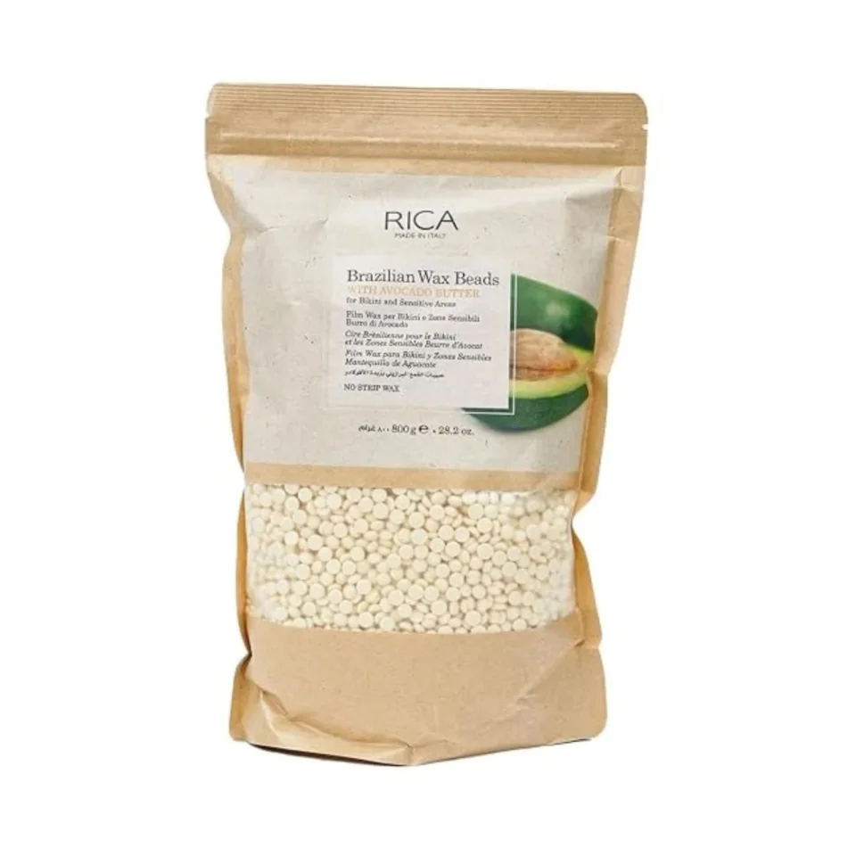 Granule de ceară braziliană fără benzi cu unt de avocado pentru piele sensibilă, Rica, Brazilian Avocado Butter Wax Beads, 800 g